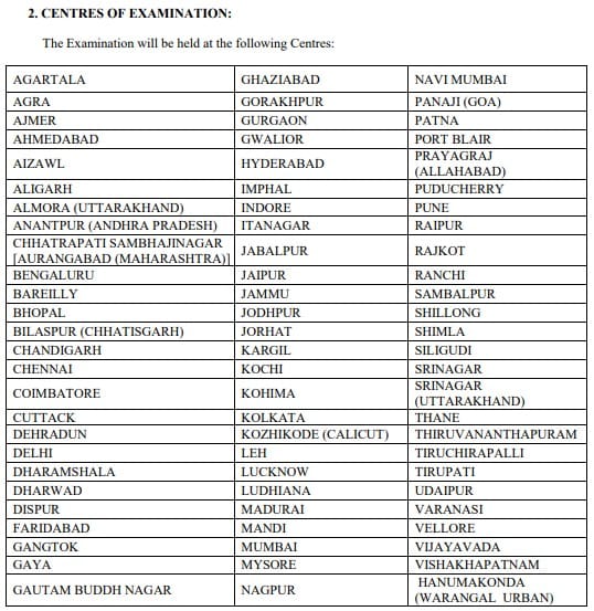 CDS I Exam City