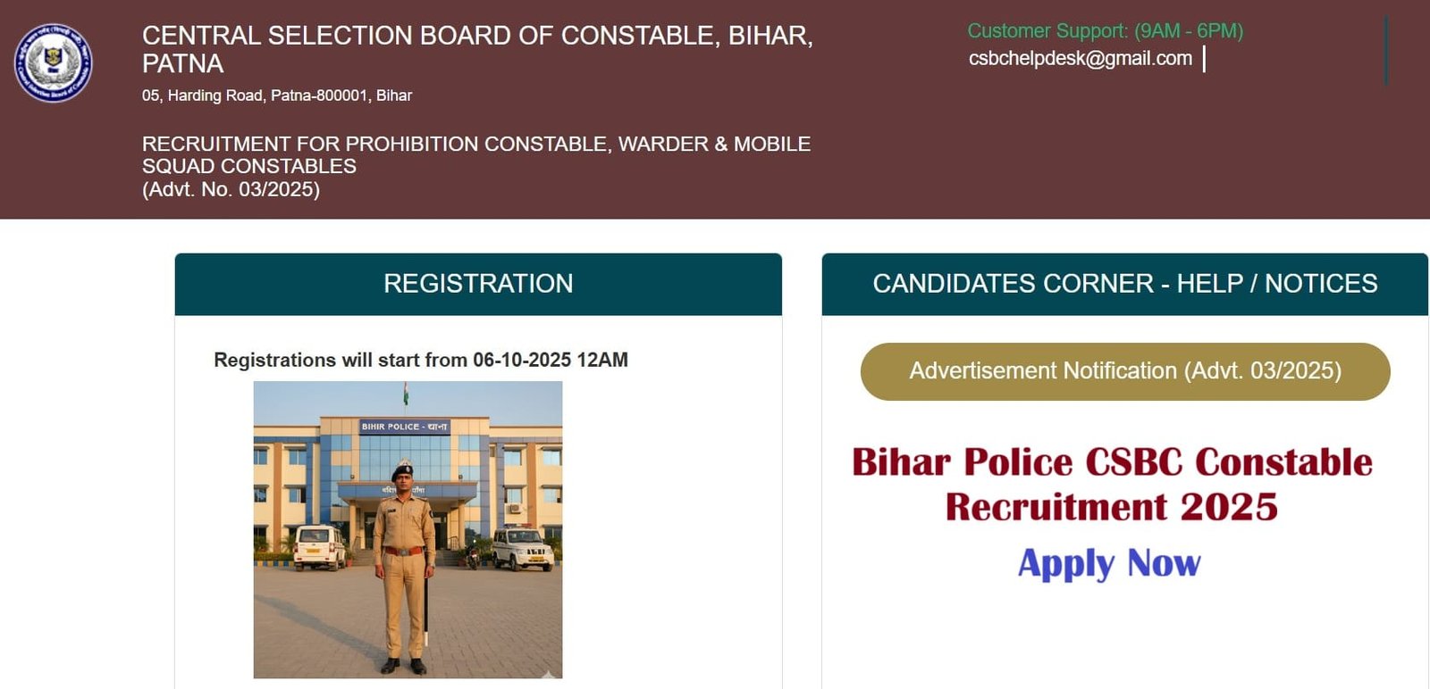 Bihar Police CSBC Constable