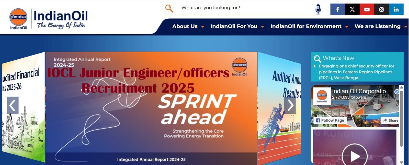 iocl junior engineer/officers recruitment 2025