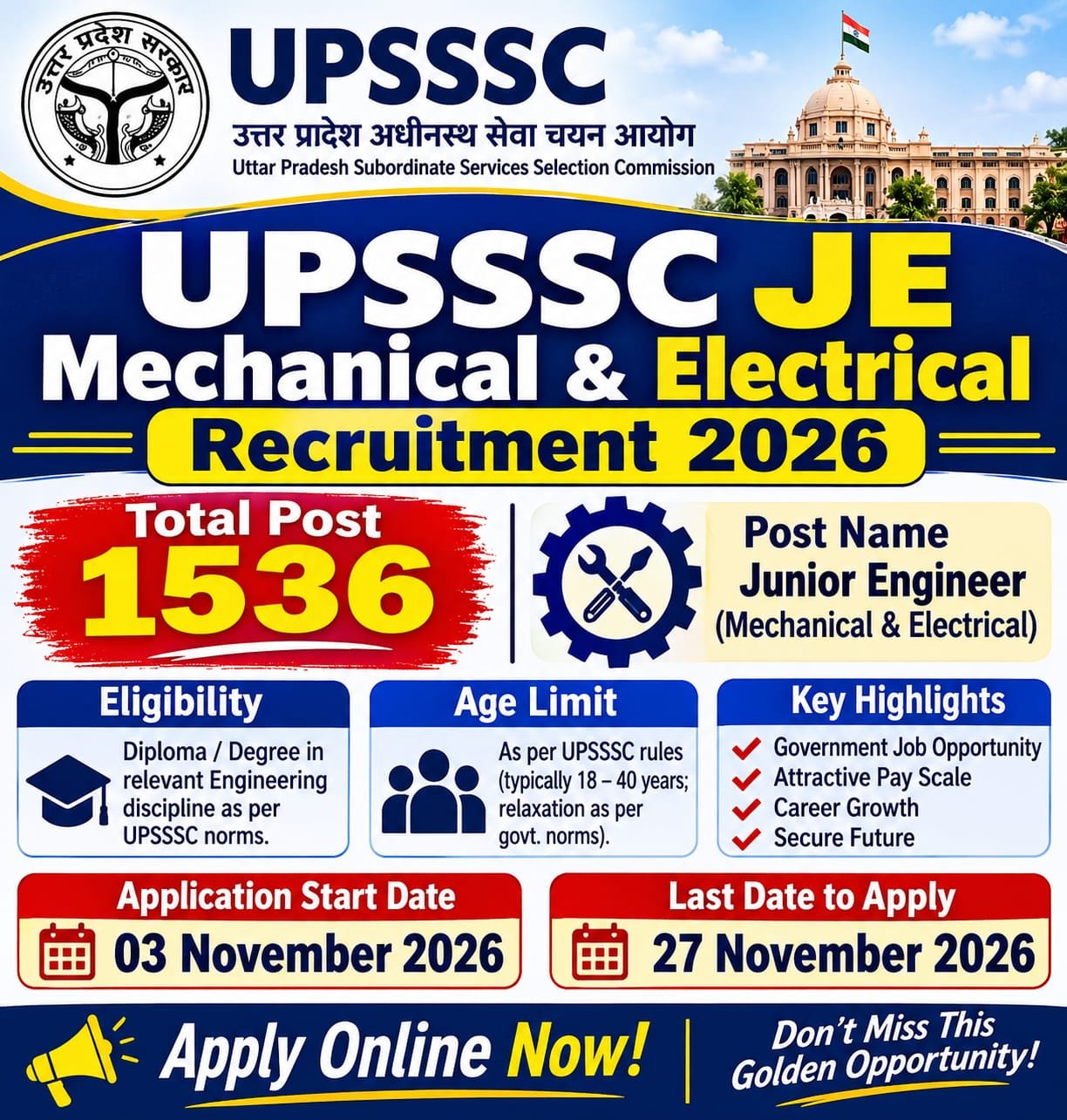 UPSSSC JE Recruitment 2026