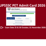 UPSSSC PET Admit Card 2026